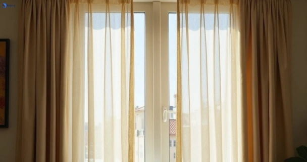 Dull dusty drapes in boronia-heights before professional cleaning